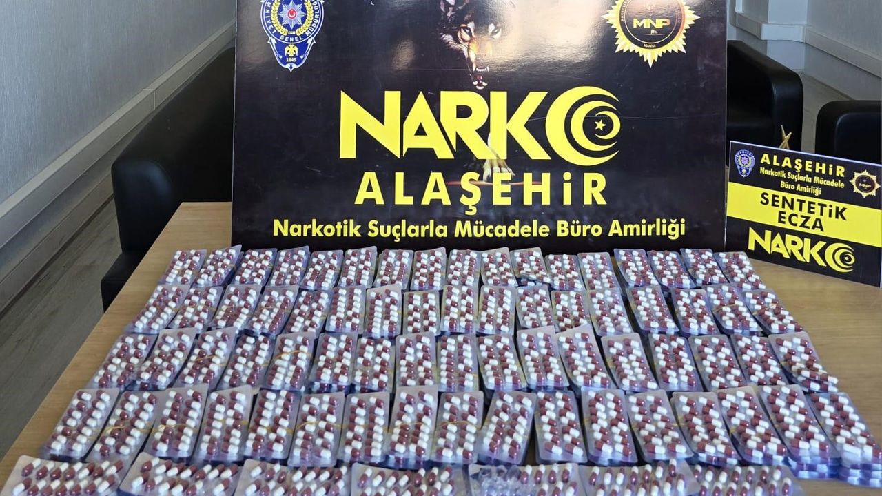 Alaşehir’de 4 bin 191 sentetik hap ele geçirildi