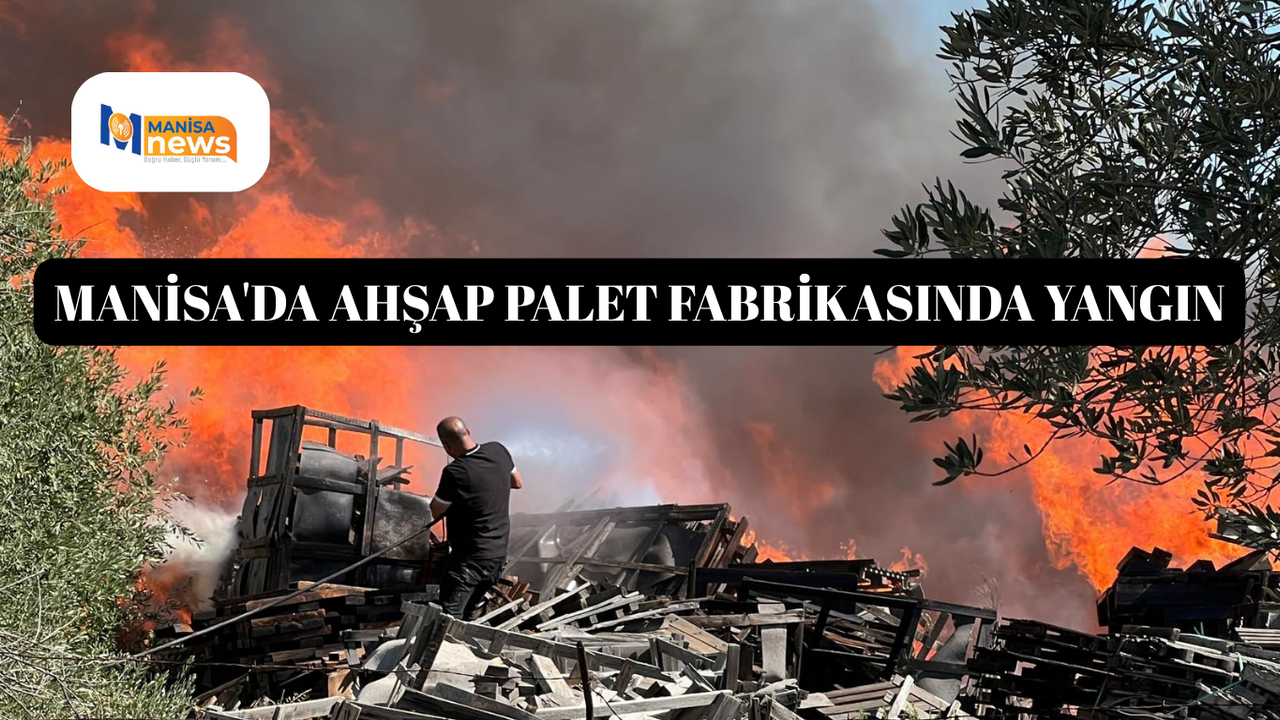Manisa'da ahşap palet fabrikasında yangın