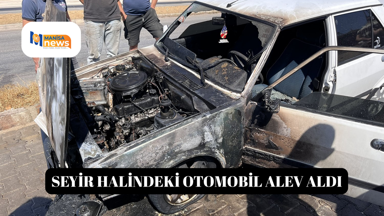 Seyir halindeki otomobil alev aldı