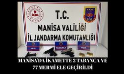 Manisa'da ikamette 2 tabanca ve 77 mermi ele geçirildi