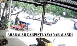 Arabalar çarpıştı, yaya yaralandı