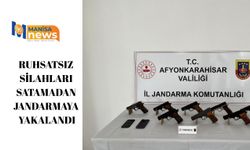 Ruhsatsız silahları satamadan jandarmaya yakalandı