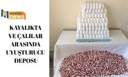Kayalıkta ve çalılar arasında uyuşturucu deposu