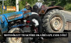Motosiklet traktöre ok gibi saplandı: 3 ölü