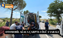 Otomobil ağaca çarptı: 1 ölü 4 yaralı
