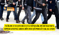 72 ilde uyuşturucuya yönelik düzenlenen operasyonlarda bin 933 şüpheli yakalandı