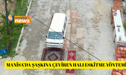 Manisa’da şaşkına çeviren halı eskitme yöntemi