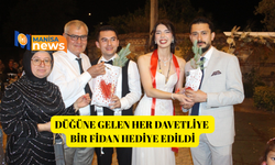 Düğüne gelen her davetliye bir fidan hediye edildi