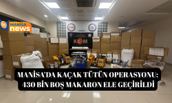 Manisa’da kaçak tütün operasyonu: 430 bin boş makaron ele geçirildi