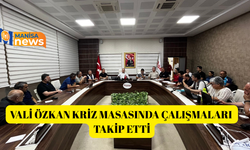 Vali Özkan kriz masasında çalışmaları takip etti