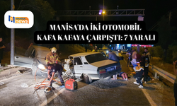 Manisa'da iki otomobil kafa kafaya çarpıştı: 7 yaralı