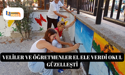 Veliler ve öğretmenler el ele verdi okul güzelleşti