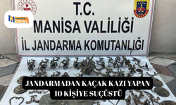 Jandarmadan kaçak kazı yapan 10 kişiye suçüstü