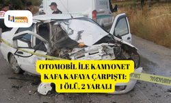 Otomobil ile kamyonet kafa kafaya çarpıştı: 1 ölü, 2 yaralı