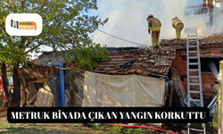 Metruk binada çıkan yangın korkuttu