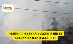 Demirci’de çıkan yangında bir ev kullanılamaz hale geldi