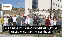 Kula Devlet Hastanesi’nde gerçeğini aratmayan deprem tatbikatı