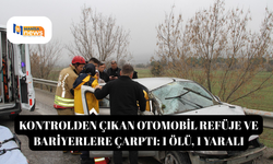 Kontrolden çıkan otomobil refüje ve bariyerlere çarptı: 1 ölü, 1 yaralı