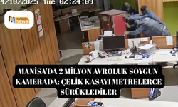 Manisa'da 2 milyon avroluk soygun kamerada: Çelik kasayı metrelerce sürüklediler
