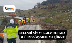 Selendi-Simav Karayolu'nda yoğun yağış sonrası çökme