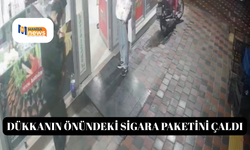 Dükkanın önündeki sigara paketini çaldı