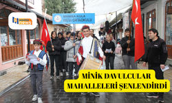 Minik davulcular mahalleleri şenlendirdi