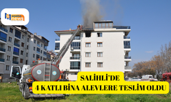 Salihli’de 4 katlı bina alevlere teslim oldu