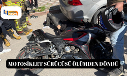 Motosiklet sürücüsü ölümden döndü