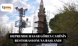 Depremde hasar gören caminin restorasyonuna başlandı