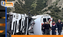 Kontrolden çıkan tır devrildi: 1 yaralı
