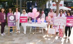 Pembe kurdeleli farkındalık yürüyüşü