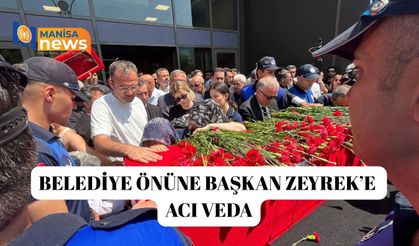 Belediye önüne Başkan Zeyrek’e acı veda