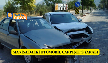 Manisa’da iki otomobil çarpıştı: 2 yaralı