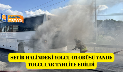 Seyir halindeki yolcu otobüsü yandı; yolcular tahliye edildi