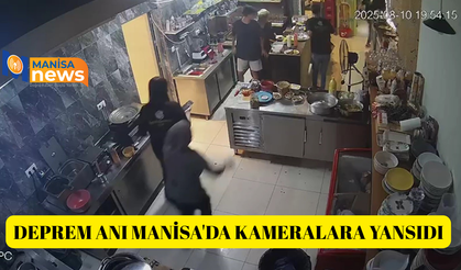 Deprem anı Manisa'da kameralara yansıdı