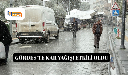 Gördes’te kar yağışı etkili oldu