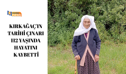 Kırkağaç'ın tarihi çınarı 112 yaşında hayatını kaybetti