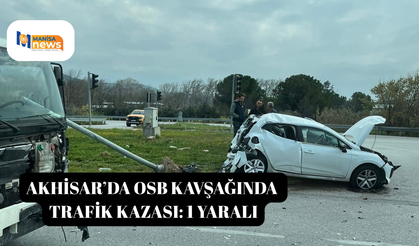 Akhisar’da OSB kavşağında trafik kazası: 1 yaralı