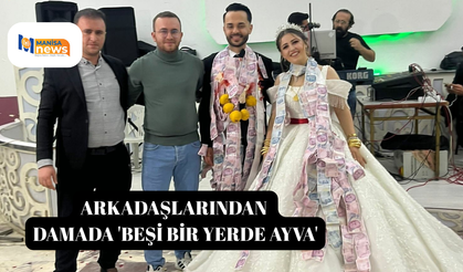 Arkadaşlarından damada 'beşi bir yerde ayva'