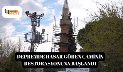 Depremde hasar gören caminin restorasyonuna başlandı