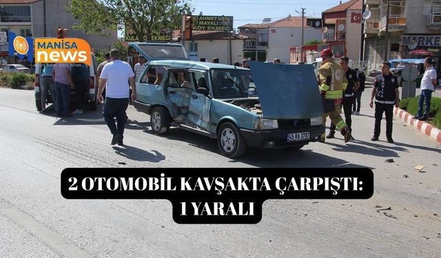 2 otomobil kavşakta çarpıştı: 1 yaralı
