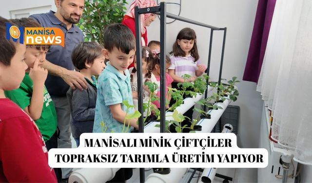 Manisalı minik çiftçiler topraksız tarımla üretim yapıyor