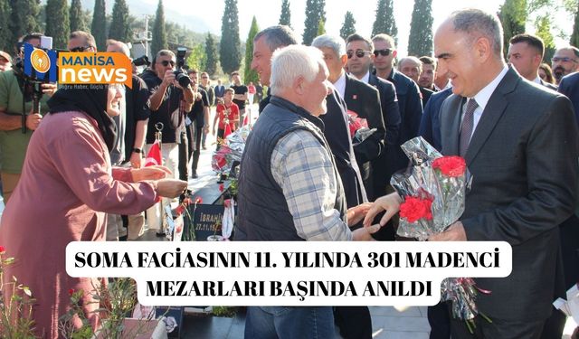 Soma faciasının 11. yılında 301 madenci mezarları başında anıldı