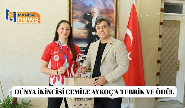Dünya ikincisi Cemile Aykoç’a tebrik ve ödül
