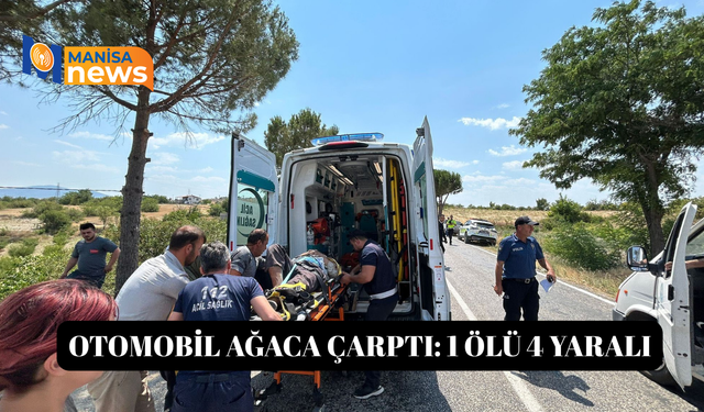Otomobil ağaca çarptı: 1 ölü 4 yaralı