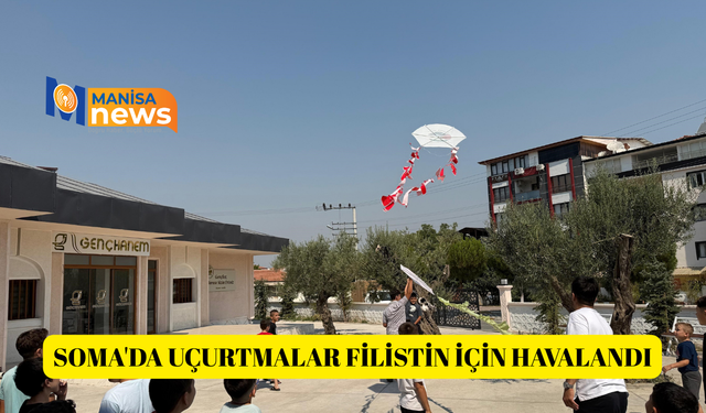 Soma'da uçurtmalar Filistin için havalandı