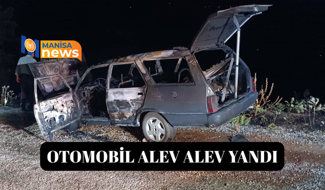 Otomobil alev alev yandı