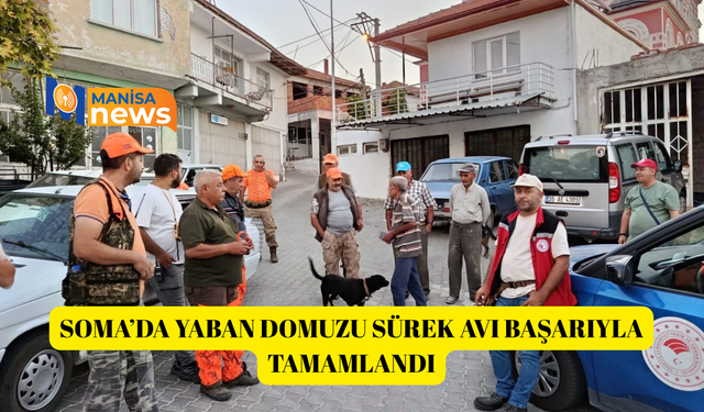 Soma’da yaban domuzu sürek avı başarıyla tamamlandı