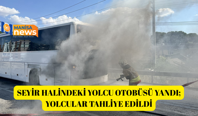 Seyir halindeki yolcu otobüsü yandı; yolcular tahliye edildi