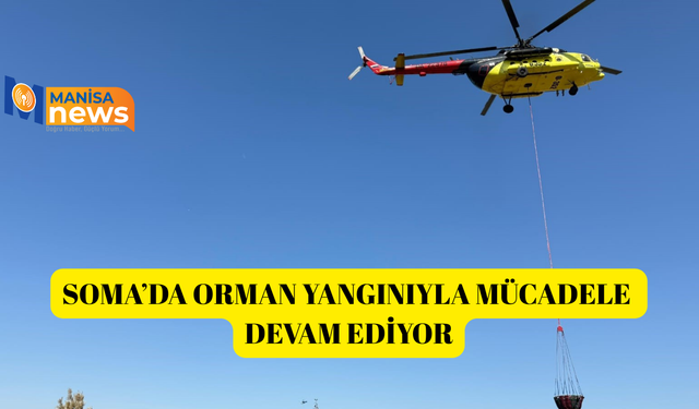 Soma’da orman yangınıyla mücadele devam ediyor